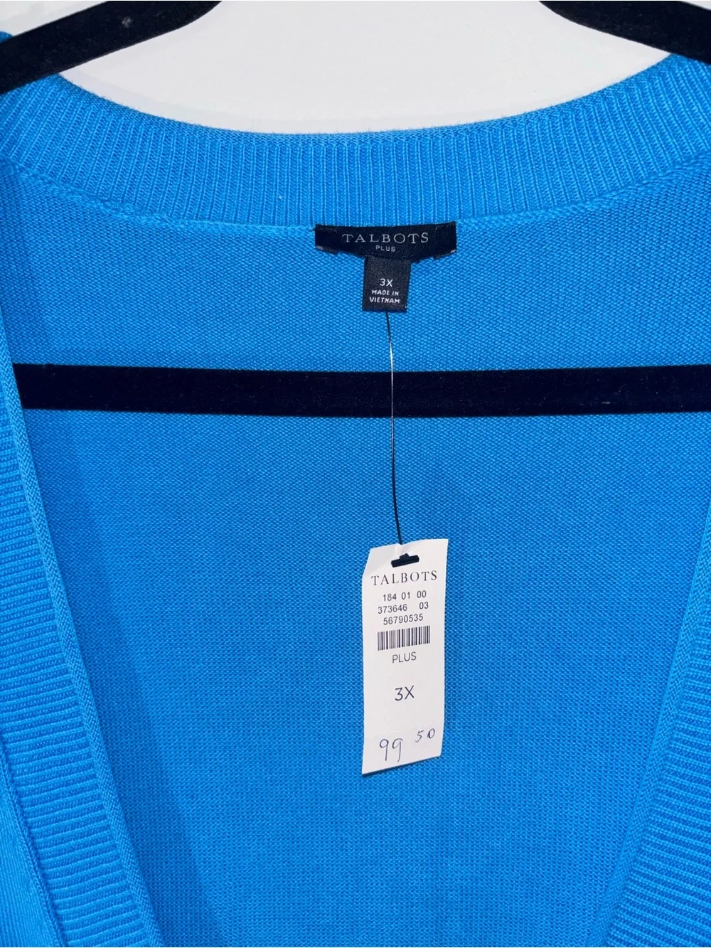 Talbots Bright Blue V-Neck Button Cardigan